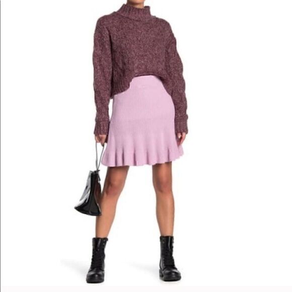 NEW $60 Free People Solid Gold Sweater Skirt - Picture 2 of 16